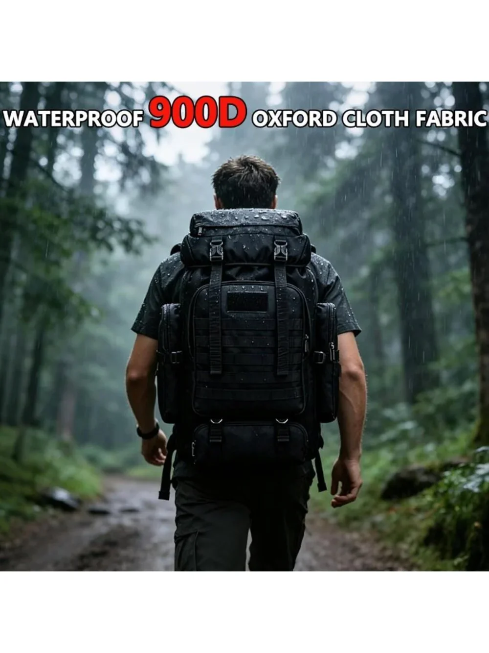Waterproof 80L/100L Hiking Backpack for Men | Military-Style Camping Rucksack